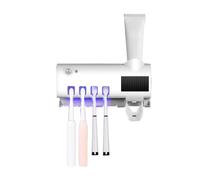 Dispensador automático de Pasta de Dientes, 4 Ranuras para Cepillo de Dientes, exprimidor de Pasta de Dientes UV sin perforación, exprimidor automático de Pasta de Dientes, Soporte para Cepillo de