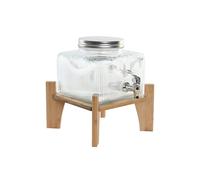 Dispensador bebidas cristal bambu 19x19x16 3,5l El mejor complemento para tu hogar.