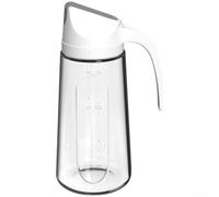 Dispensador de aceite de vidrio con tapa de cierre automático, botella de cocina antigoteo para salsa de aceite y vinagre, diseño blanco fácil de verter (750 ml, blanco)