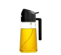 Dispensador de aceite, Pulverizador 2 En 1, Vertedor De Aceite, Botella Vacía, Contenedor Plástico, Dispensador, Vaporizador, Cocina, Barbacoa, Utensilios Acampada para freidora, ensalada(1Pcs Black)