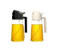 Dispensador de aceite, Pulverizador 2 En 1, Vertedor De Aceite, Botella Vacía, Contenedor Plástico, Dispensador, Vaporizador, Cocina, Barbacoa, Utensilios Acampada para freidora, ensalada(Black White)
