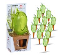 Dispensador de agua Scheurich Bördy S | 24 unidades, color verde | Capacidad de 90 ml | Esfera de riego pequeña con base de arcilla | Dispensador de agua para plantas y flores, con soporte de terracot