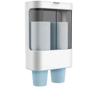 Dispensador de agua en forma de Vaso, portavaso type Tirador para montaje en comparación, adecuado para Vagos Pequeños de 4 oz a 6 oz, Doble Tube, color Blanco