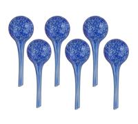Dispensador de agua, juego de 6 unidades de vidrio para plantas de maceta, forma esférica, diámetro de 9 cm, color azul, capacidad de 310 ml. Diseño moderno, ideal para uso doméstico, para macetas y f