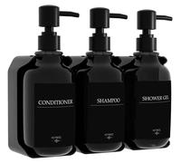 Dispensador de champú para la ducha, con 3 compartimentos, 16 etiquetas resistentes al agua, para una mejor organización