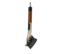 Dispensador de jabón 4 en 1 para cepillo de cocina con esponja de pulpa de madera, recambios para platos, utensilios y superficies de fregadero