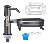 Dispensador de jabón ABS para fregadero de cocina con tubo de silicona extendido de 100 cm, boquilla giratoria de 360°, salida presurizada, diseño de doble bola de acero antifugas, instalación para