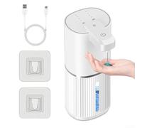 Dispensador de jabón automático inteligente con cantidades de dispensación ajustables, cuerpo impermeable ABS compacto para uso en varios ajustes (gel blanco)