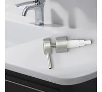 Dispensador de jabón de acero inoxidable 304 con galvanoplastia cepillada, compatible con 2 5 cm, dispensación precisa de líquidos a 2 ml por prensa (A)