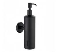 Dispensador de jabón de pared de acero inoxidable eficiente para baño y cocina, con dispensación suave y resistencia a la corrosión (negro)