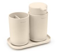 Dispensador de jabón líquido y vaso portacepillos RENEW beige claro, Brabantia