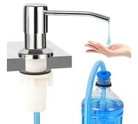 Dispensador de jabón para Fregadero de Cocina, Acero Inoxidable Cromado, Bomba dispensadora de jabón con Kit de Tubo de extensión de 47 Pulgadas