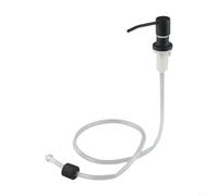 Dispensador de jabón para fregadero de cocina de acero inoxidable 304 con tubo de silicona de 100 cm para loción líquida para lavar platos, plata (negro)