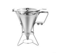 Dispensador de masa para tortitas de acero inoxidable con capacidad de 1800 ml, para embudo con 3 boquillas para verter con precisión, dispensador a prueba de fugas para panqueques, cupcakes y