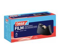 Dispensador de mesa tesa Easy Cut CURVE , antideslizante, manejo sencillo, corte limpio, incl. 1 rollo de tesafilm transparente de 10 m:19 mm u opcionalmente 8 rollos de tesafilm transparente de 33