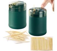 Dispensador de Palillos PP con Palillos 2 Piezas,Verde Oscuro | 5,6 x 8,6 cm, Mecanismo de Presión, Extracción Higiénica, Compacto y Ligero, para Cocina Salón Hotel