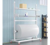 Dispensador de papel de regalo grande con cortador, estante de rollo de burbujas de altura ajustable para almacén, taller, oficina, funciona con rollos de 39.3 a 63 pulgadas de ancho