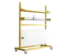 Dispensador de papel de regalo grande con cortador, estante de rollo de burbujas de altura ajustable para almacén, taller, oficina, funciona con rollos de 39.3 a 63 pulgadas de ancho