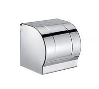 Dispensador de rollos de papel higiénico de acero inoxidable para colgar en la pared, con bandeja en la parte superior, caja de soporte para baño, rectangular, decorativo