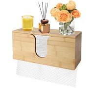 Dispensador de Toallas de Papel de Madera de Bambú, Soporte para Toallas de Papel con Tapa para Pared o Mesa, para Papel Secamanos Zig Zag Plegadas en C, en Z e Intercaladas para Cocina Baño