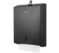 Dispensador de Toallas de Papel para Montaje en Pared, Comercial, Plegable, Triple Pliegue, sin Contacto, con Cerradura, (Negro Mate)