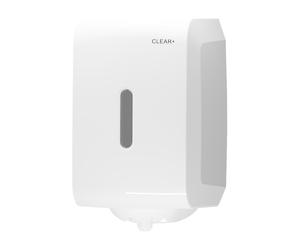 Dispensador de toallas y paños de limpieza, portabobinas interior Clear+ CWS, con desbobinado interior