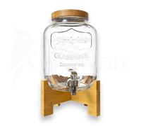 Dispensador de Vidrio para Bebidas con Grifo Luca de Cristal con Soporte