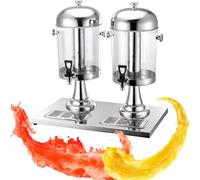 Dispensador de zumo comercial, dispensador de bebidas, acero inoxidable con vidrio transparente, autoservicio para fiestas, eventos y restaurantes, 24 L