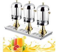 Dispensador de zumo comercial, dispensador de bebidas de acero inoxidable con recipiente de hielo, para servir bebidas frías, cócteles, agua, refrescos fríos, 16 litros