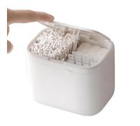 Dispensador Discos Algodón,Bote Automático Elevable Montado En Pared | Porta discos de algodón cosméticos - para bastoncillos, coleteros, palillos , baño, tocador, sobremesa, hogar, dormitorio, lavabo