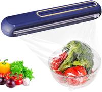 Dispensador magnético de film transparente - Dispensador de film para alimentos - Cortador de film con cuchilla deslizante - Cortador de film para alimentos para la cocina