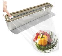 Dispensador Papel Aluminio y Film, Organizador Papel Aluminio y Film, Portarrollos Papel Cocina Apto para Rollos de Menos de 30 Cm de Longitud y 5 Cm de Diámetro, Modelo Con Ventosa, Ajustable, Marrón