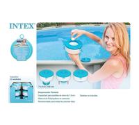 DISPENSADOR QUIMICO PISCINAS Dispensador de Productos químicos 17.8CM flotantes de para Piscinas, Blanco/Azul Capacidad para pastillas de cloro de 7.6cm 1u/3unidades a elegir.