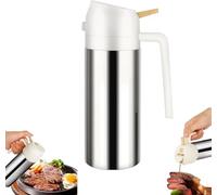 Dispensador Y Rociador De Aceite De Acero Inoxidable De 500 Ml (17 Oz) - Vertedor Y Pulverizador De Aceite De Oliva 2 En 1 para Cocinar, Asar A La Parrilla, Freír, Ensaladas Y White