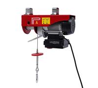 Dispositivo de elevación eléctrico de 200 kg, 510 W, 220 V, con mando a | Con cable de alambre de 12 m y 2 eslingas, soporte extendido y cable individual/doble, altura de elevación de 12 m