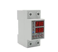 Dispositivo de protección contra sobretensión y subtensión ajustable 63 A 230 V, relé protector, voltímetro amperímetro con sobrecorriente