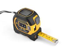 Dispositivo láser digital 3 en 1 con láser de soldadura de línea cruzada, medición láser digital de 39,4 metros, y medidor enrollable de 4,9 metros con pantalla LCD retroiluminada para medir distancia
