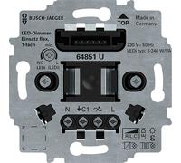 Dispositivo regulador de intensidad LED Busch-Jaeger, modelo 64851U, sistema flex, para 1 módulo, de 3 a 240 VA, para montaje empotrado, sin elemento de control, 1 unidad.