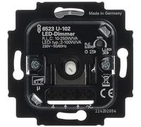 Dispositivo regulador de intensidad LED, Busch-Jaeger, modelo 6523U-102, para bombillas LED de 2 a 100W, y transformadores de 10 a 250VA, para montaje empotrado, sin cubierta, 1 unidad.