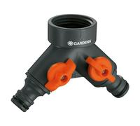 Distribuidor 2 vías (Gris/Naranja, Plástico)