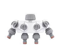 Distribuidor de agua de 4 vías con válvula de 1 pulgada, reducción