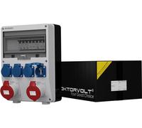 Distribuidor de energía TD-S, 2x32A, 4x230V, sistema francés, para suministro eléctrico en obras, marca Doktorvolt®, modelo 1790