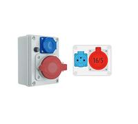 Distribuidor de pared 16 A CEE 230 V distribuidor de corriente para construcción de 5 polos