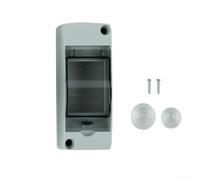 Distribuidor de superficie IP65 resistente al agua para interruptores de 2 - 4 l - Cubierta transparente de policarbonato - Caja para exteriores jardín montaje en pared 120 x 55 x 95 mm