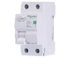 Disyuntor de corriente residual 1P+N,40A,30mA - Interruptor de corriente residual 2-p R9R22240 | Schneider Electric | R9R22240 | Protección diferencial