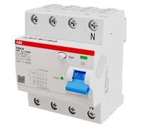 Disyuntor de protección contra fallas (FI) Stotz S&J, tipo B, 4 polos, 25A, 30mA, 3kA, 4TE, modelo F204B-25/0,03-4TE (2CSF204568R1250)