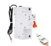 Disyuntor inteligente wifi 63A 220V 1P Magnetotermico Medidor de consumo electrico wifi Temporizador con proteccion de baja tension sobrecarga reconexion TUYA APP mando a distancia.