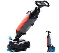 DIUNAOZI Fregadora de Suelos Comercial-Mini MáQuina para Una Limpieza Eficiente,con Doble Disco de Cepillo, Pulidora Multifuncional A BateríA, RotacióN de 360°,10700 Pies Cuadrados Red
