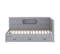 Diván 90x200cm con led y enchufes - con cama nido 90x190cm - gris