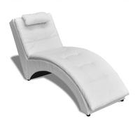 Diván Con Almohada De Cuero Sintético Blanco Vidaxl